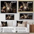 thumbnail image 4 of Designart "Caricature of Medieval Rural Donkey I" Animals Framed Wall Art - Modern Farmhouse Black Donkey Hallway Framed Wall Art Decor, 4 of 6