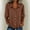 Brown women fall winter long sleeve button down blouses a1, variant on thefmos Women's Fall Winter Long Sleeve Button Down Blouses V Neck Dressy Casual Trendy Tops Loose Cute Pullover Shirts Winter Vacation Fashion Clothes, Brown S