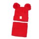 thumbnail image 2 of Gorro de felpa con forma de bola gruesa, cálido, elástico, bonito y moderno, para niños en invierno, color rojo, 2 of 12