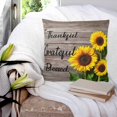 thumbnail image 3 of Sunflower Wooden 16x16 Pillow Covers Set of 2, Farmhouse Vintage Botanical Floral Throw Pillow Covers Decorative Couch Cushion Case, Microfiber Square Pillowcases for Bedroom Car Living Room, 3 of 7