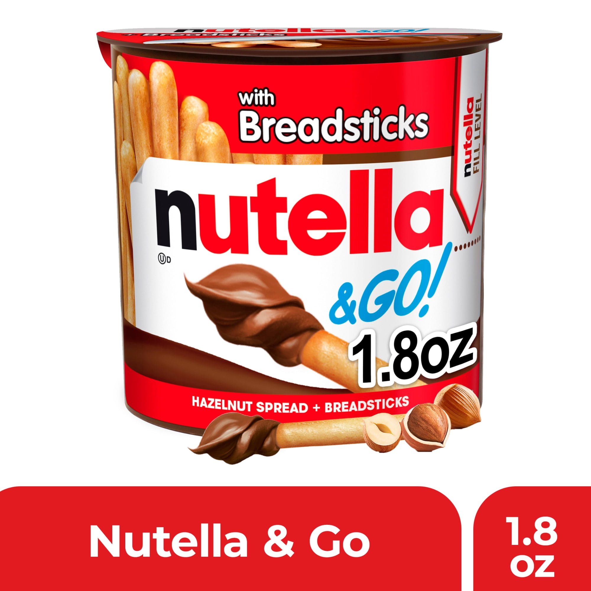 Nutella & Go! Hazelnut Spread with Breadsticks, On-the-Go Snack Cups, Snack Packs, 1.8 oz