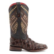 FERRINI Women's Bronco Square Toe Boots, Color: Chocolate, Size: 7.5-B