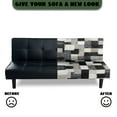 thumbnail image 4 of Xixirimido Futon Slipcover Armless Futon Bed Sofa Cover Furniture Protector with Elastic Bottom, Soft and Washable Futon Covers for Sofa Bed, Abstract Geometric Patchwork, 4 of 8