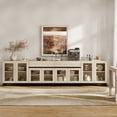thumbnail image 2 of WAMPAT 4-in-1 Multifunctional Modern Sideboard Buffet with Glass Doors and 2 Drawers, Adjustable Shelf & Metal Base for Coffee Bar & Storage Credenza, 2 of 16