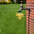 thumbnail image 7 of 3 Way Brass Garden Hose Splitter 3/4" Thread Heavy Duty Outdoor Faucet Adapter With Shut Off 3 Water Tap Connector For Yard And RV Outdoor Kitchen Faucet Wall Mount Laundry Faucet Handle Replacement, 7 of 7