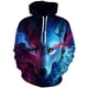 thumbnail image 4 of Sudadera con capucha de gran tamaño para hombre 2023, patrón de animales de lobo en 3D, sudadera de moda de guerrero feroz, chándales divertidos de calle sueltos, fitness, 4 of 5