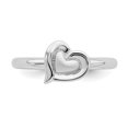 thumbnail image 4 of Sterling Silver Rhodium Heart Ring, 4 of 5