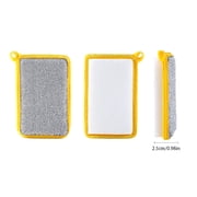 Double Kitchen Dishwashing Sponge Block Superfine Fiber Hard Wire Cloth Water Absorbing And Decontaminating Dish And Pot Scrubbing (H)