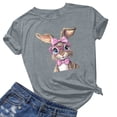 thumbnail image 2 of Pantalones Cortos para las Mujeres Sexy Pascua Moda Impresión Cuello Redondo Tee, Poliéster Ligero Casual Top para Primavera Verano Diario, Blusa de Suéter, 2 of 4