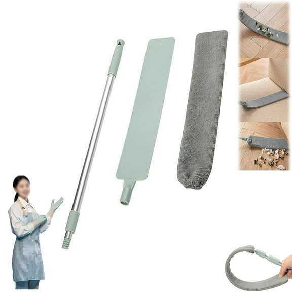Saker Retractable Gap Dust Cleaner, Saker Plus Flat Duster, Extendable Microfiber Duster with Bendable & Removable Head, Reusable Washable Dusting Wand for Home,Ceiling,Blinds