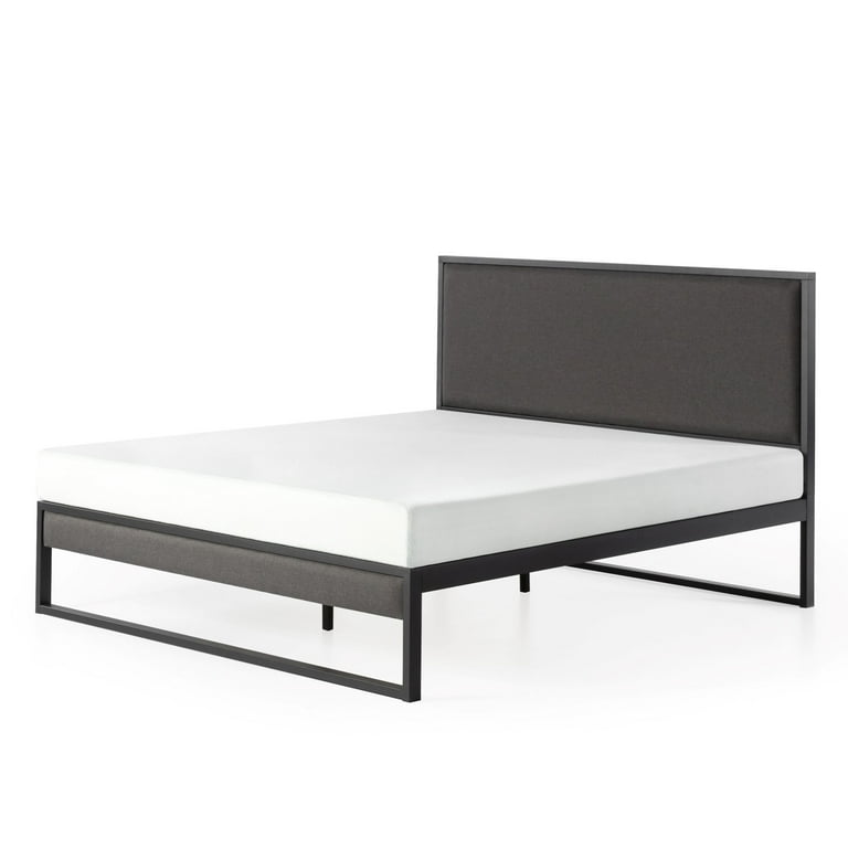 Zinus Christina 43 Upholstered Platform Bed with Headboard Queen Gray Walmart