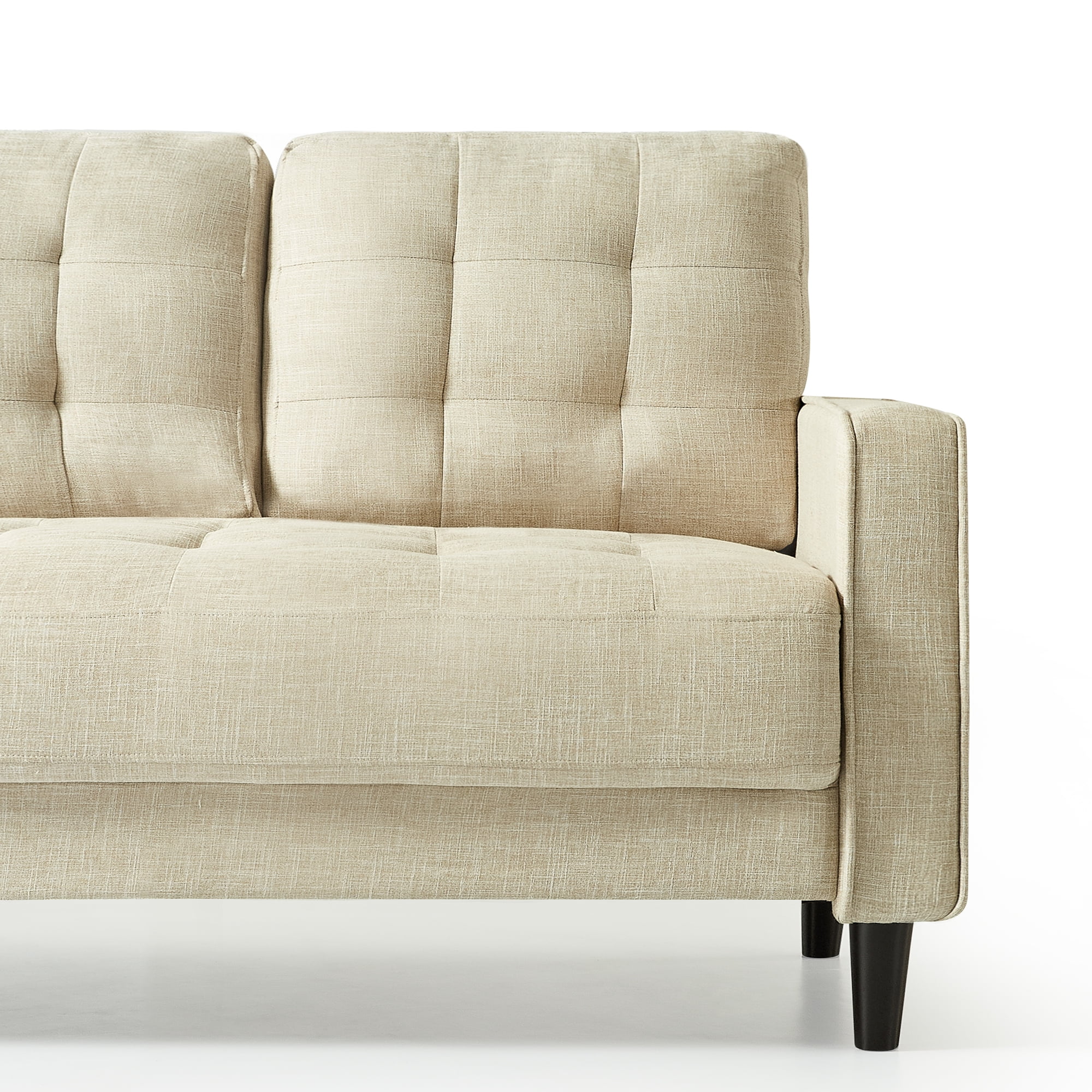Zinus Benton 2-Seater Upholstered Indoor Loveseat, Beige