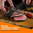 thumbnail image 3 of NutriChef Ensemble de Couteaux à Steak 8 Pcs - Lames en Acier Inoxydable Dentelées Premium, Antiadhésives et Résistantes à la Rouille, Design Ergonomique - Idéal pour la Maison, les Barbecues et les Restaurants - Noir, 3 of 7