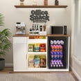 thumbnail image 3 of GDLF Snack Bar Cabinet with Fridge Space, Snack Organizer with Storage and Candy Display Shelf, Coffee Station for Home Theater or Game Room, 51.2" L，White, 3 of 9