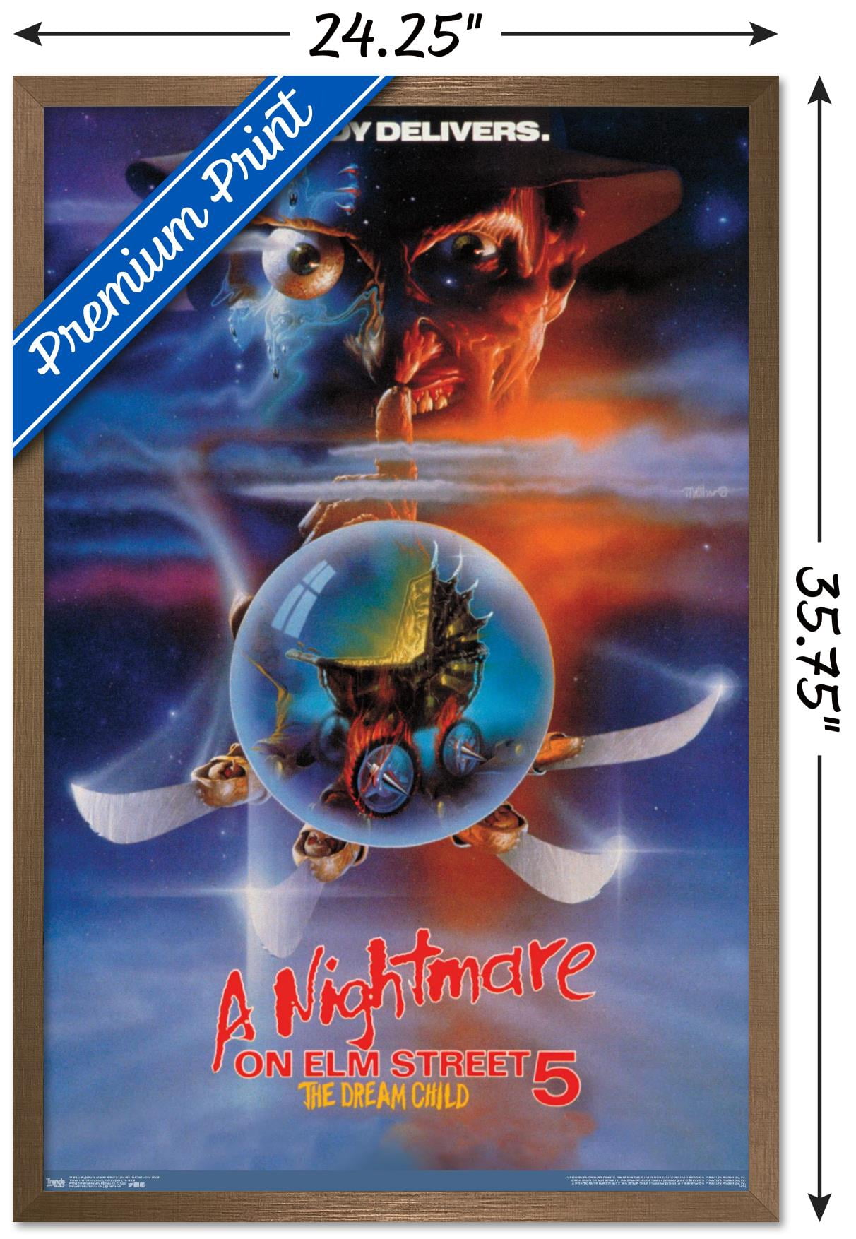 A Nightmare on Elm Street 5: The Dream Child - One Sheet Wall Poster, 22.375" x 34", Framed