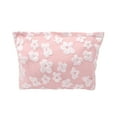 thumbnail image 1 of Bolsas de maquillaje de flores 3D con cordón únicas para vacaciones y viajes de negocios, color rosa de poliéster, 1 of 5