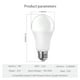 thumbnail image 2 of Abanopi Bombilla de luz inteligente, 800 lúmenes E26/e27 Obras Bt Lumens 2700-6500k Dimable 9w 2700-6500k Led 9w 800 Wifi Trabajos en color Decoración de cable Dimtable Bt Wifi, 2 of 8