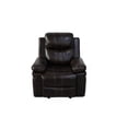 thumbnail image 3 of New Classic Furniture Kellen Faux Leather Power Glider Recliner in Brown, 3 of 8