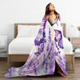 thumbnail image 5 of Butterfly Blanket Soft Lightweight Purple Butterfly Flannel Fleece Blanket Cozy Warm Bedding Stuff Decor Plush Throw Blanket Butterfly Gifts for Lover Girls Boys Women Adults Bed Travel 40"x50", 5 of 6