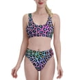 thumbnail image 2 of Picia Rainbow Animal Skin Women's High Waisted Bikini Scoop Neck Swimsuit Two Pieces Bathing Suit-X-Large, 2 of 8