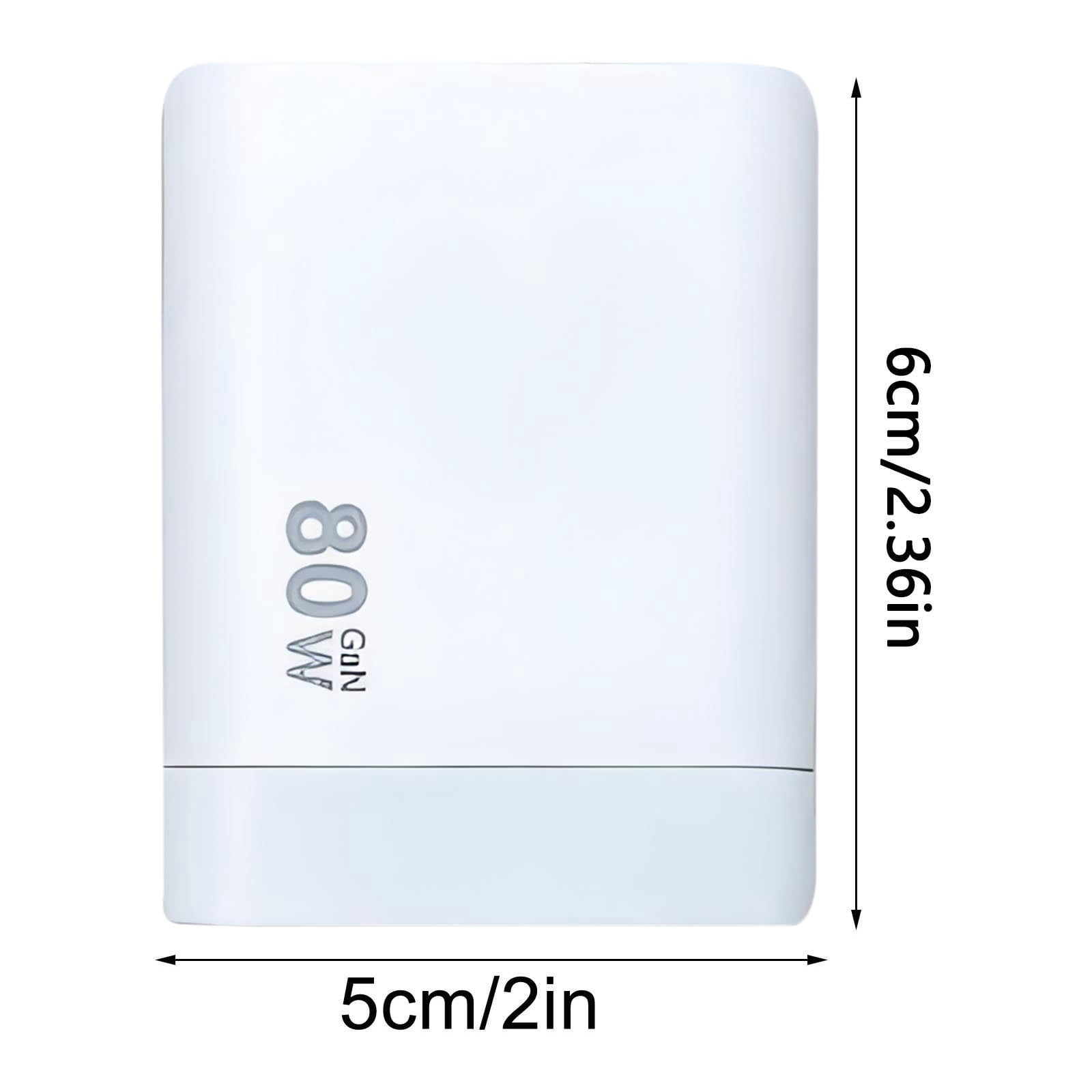 JoyHoop 80W Retractable Wall Charger with Built-in USB-C Cable, 3-in-1 Fast Charging for Laptops and Phones, White