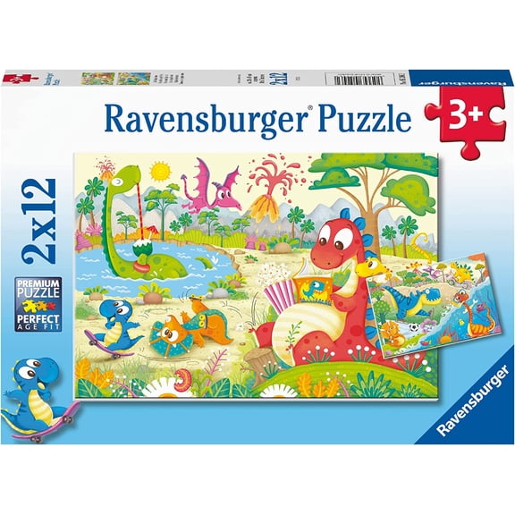 RAVENSBURGER Puzzle 05246 Ravensburger Favourite Dinos-2 x 12 Pieces Puzzle for Children from 3 Years