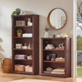 thumbnail image 5 of JOAXSWE 3-Piece Wooden Bookcase Set, 43" Tall Farmhouse Bookshelf with Adjustable Shelves, 3 Tier Open Storage for Living Room Office, Walnut, 5 of 8