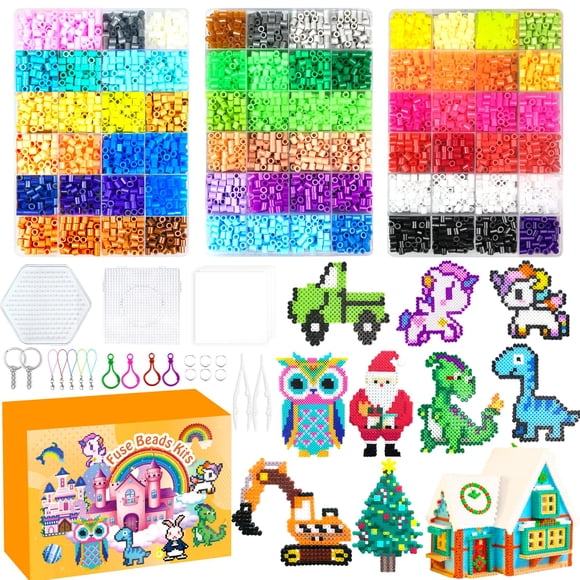 Kit Fuse Beads AJAZPER, 72 colores, 5 mm, con tableros perforados y accesorios