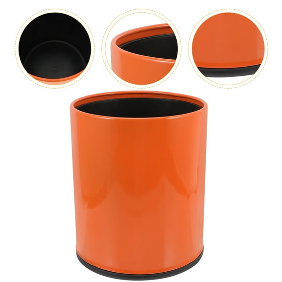 DECORNIJIA Convenient Trash Basket Trash Can Plastic Orange 1Pcs