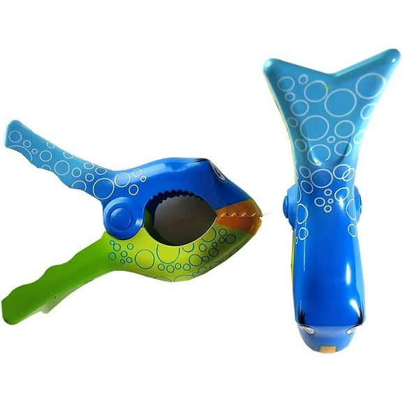 C&H Beach Tower Clips, Beach Towel Holders, Clips, Beach, Patio or Pool Accessories, Portable Towel Clips, Chip Clips, Secure Clips, Bubble Fish Style
