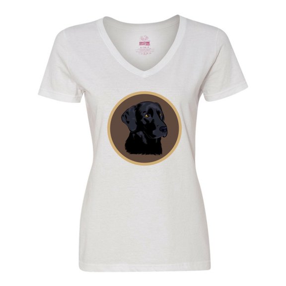 Inktastic Black Lab Dog Labrador Retriever Women's V-Neck T-Shirt