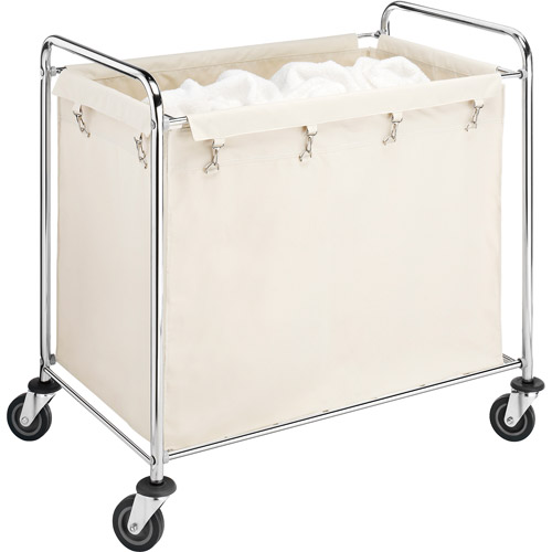 Whitmor Commercial Rectangular Laundry Hamper, Chrome