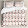thumbnail image 3 of Retro Duvet Cover Set, Hexagonal Shaped Cut Lines Attached with Vertical Squares Delicate Modern Pattern, Decorative 2 Piece Bedding Set with 1 Pillow Shams, Twin Size, Multicolor, by Ambesonne, 3 of 3