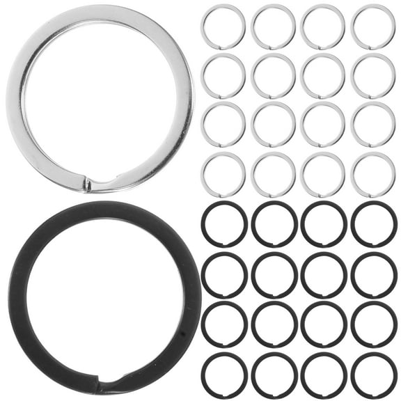 Zehuanyu 40pcs Heavy Duty Metal Split Key Rings For Keychains Car Key Buckles And Crafts Round Flat Rings Metal Ring Key Accessory