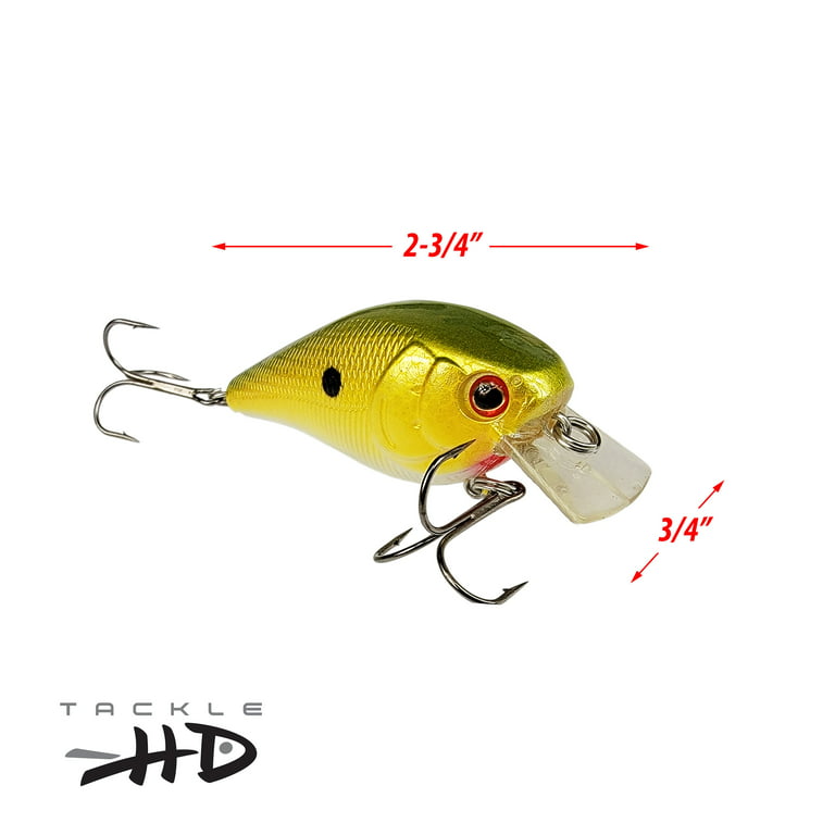 Tackle HD 2-Pack Square Bill Crankbait, 2.75 Lipped Rattle Crankbaits with  Fishing Hooks, Top Water Fishing Lures for Crappie, Walleye, Perch, or