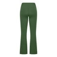 thumbnail image 6 of Miluxas Women's Yoga Pants Solid Color Crossover Elastic High Waisted Flare Leggings Tummy Control Casual Pants Army Green 4-6(S), 6 of 8
