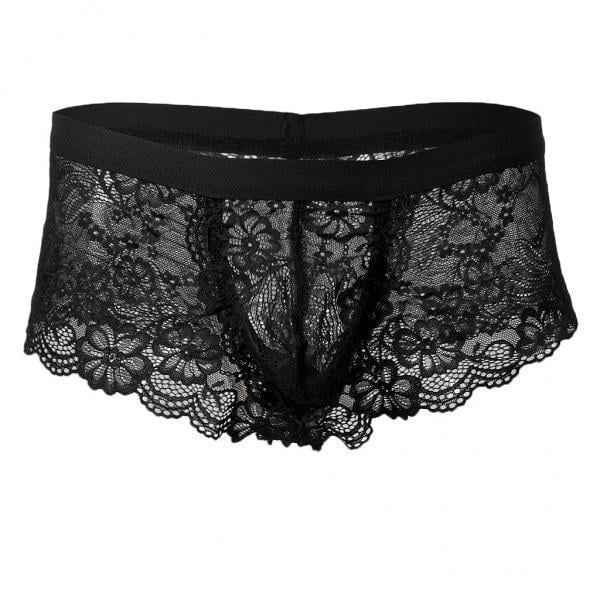 2xSexy Men Lace Bragas Calzoncillos Ropa Interior Lenceria Negro tal como se describe Sunnimix bragas de encaje floral para hombres Walmart en linea