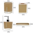 thumbnail image 5 of Decozen Bath Accessories Set, Crystal Beige Acrylic Bathroom Tumbler Bath Lotion Dispenser Square Tray Tissue Box Bathroom Decor Accessory Set of 4 Piece, 5 of 7