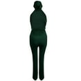 thumbnail image 6 of safuny Women's Straight Skinny Jumpsuit Fall Shiny Sequin Solid Girls Trousers Trendy Retro Sleeveless One Shoulder Casual Bowknot Relaxed Green L, 6 of 7