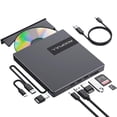 thumbnail image 1 of Unidad externa de CD DVD USB 3.0 USB-C ROOFULL con 4 puertos USB, 1 of 5