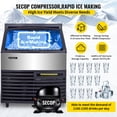 thumbnail image 2 of VEVOR 110V Commercial Ice Maker 440LBS/24H with 99LBS Storage Capacity Commercial Ice Machine 144 Ice Cubes Per Plate Include Scoop and Connection Hoses Auto Clean for Bar Home Supermarkets Restaurant, 2 of 9