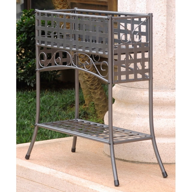 Plancha rectangular de hierro para caravanas Plant Stand International, 2 niveles