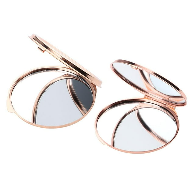 2 ños de espejos de maquillaje de dos cara, espejos de bolsillo cosméticos , dorado, gran para mujeres y niñas Yuyangstore Espejo de maquillaje plegable