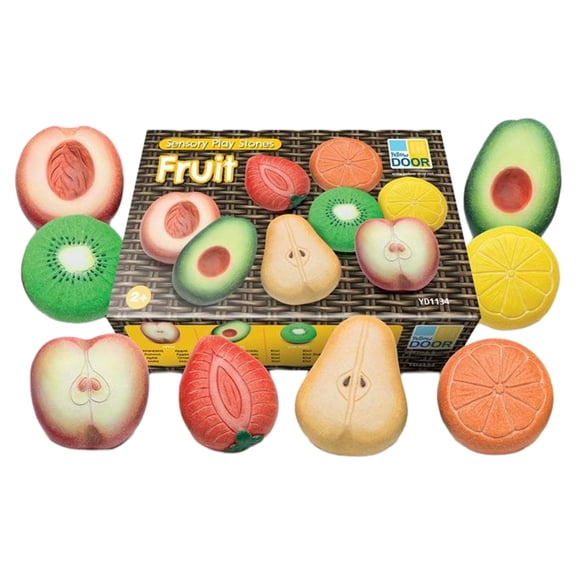 Yellow Door Sensory Play Stones, Fruit, Set of 8