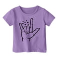 thumbnail image 4 of Gelikeya Tween Shirts for Girls Size 10-11 100 Days of School Shirt Short Sleeve Graphic Tee Soft Comfortable Valentines Shirt Summer Clothing Purple 10-11 Years, 4 of 4