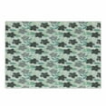thumbnail image 1 of Floral Cutting Board, Abstract Nostalgia Pattern with Retro Blooms and Leaves Romantic, Decorative Tempered Glass Cutting and Serving Board, Small Size, Charcoal Grey Mint Green, by Ambesonne, 1 of 1