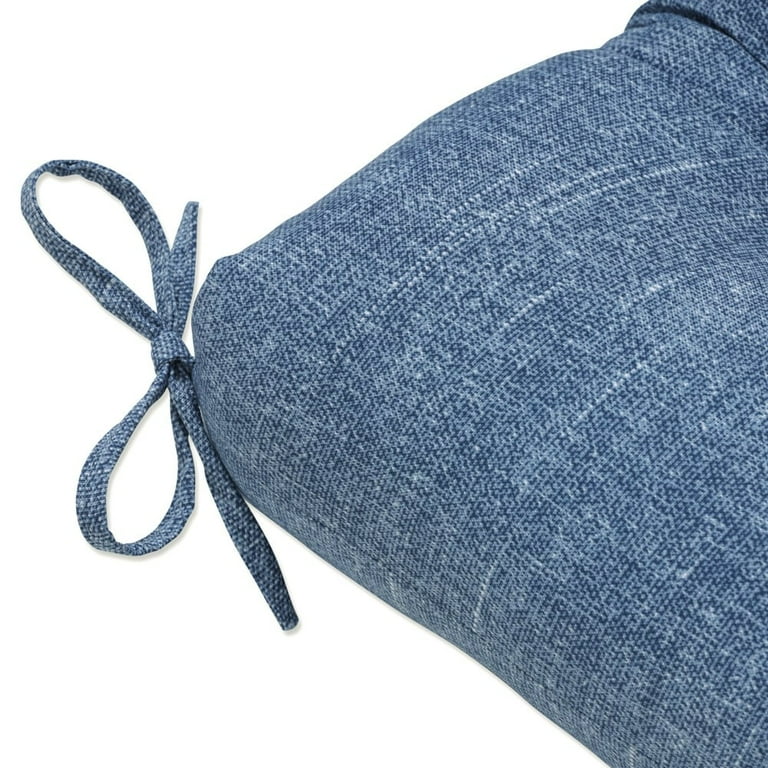 Pillow Perfect Outdoor Indoor Tory Denim Outdoor Tufted Bench