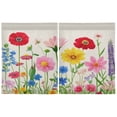 thumbnail image 2 of Wildflowers 27"x24" Linen Look Cafe Curtain Set with Privacy and UV Protection, 2 of 8
