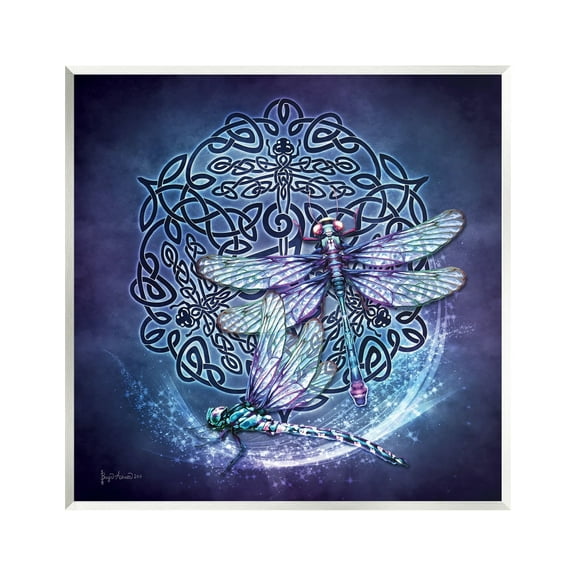 Stupell Industries Dragonfly & Celtic Knot Animals & Insects Painting Unframed Art Print Wall Art, 12 x 12