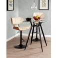 Lombardi MidCentury Modern Adjustable Barstool in Walnut with Cream